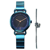 Fastrack Pulse Women's Watch Analog Blue Dial with Blue Stainless Steel Band, 6221QM02
